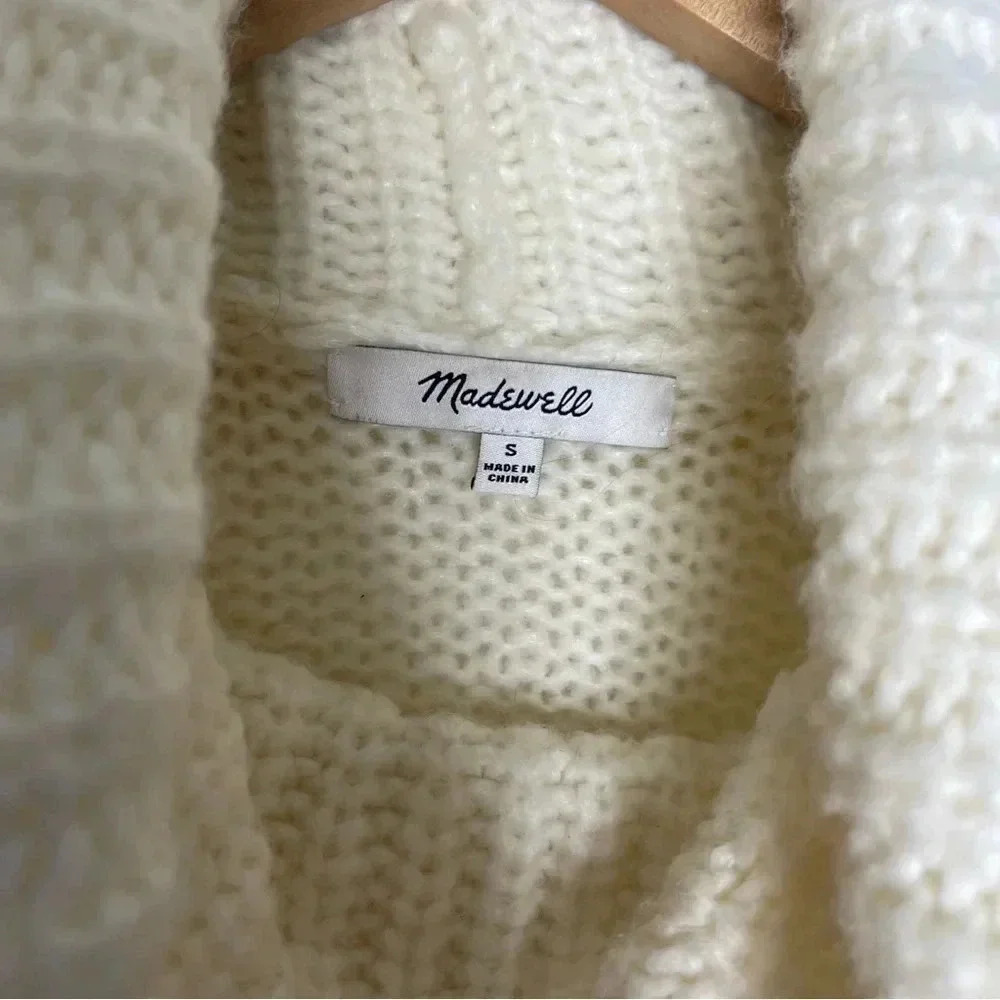 Madewell Somervell Modern Cable Turtleneck Sweater Size Small - Picture 4 of 7
